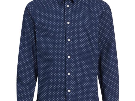 Jack & Jones Junior Medieval Blue Axel Print Shirt Hot on Sale