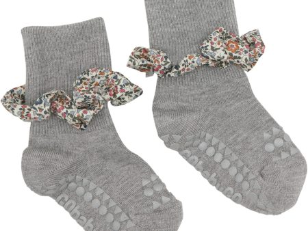 Gobabygo Grey Melange   Katie And Millie Orange Non-slip Socks Bamboo   Liberty Supply