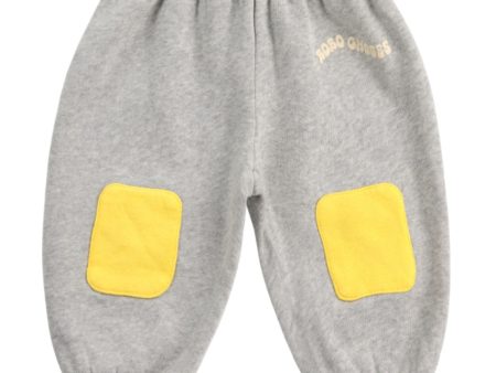 Bobo Choses Heather Grey Knee Patches Jogging Pants Sale