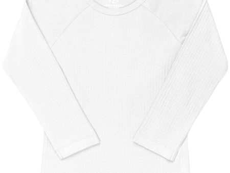 COPENHAGEN COLORS White Rib Jersey Classic Longsleeve Shirt For Sale