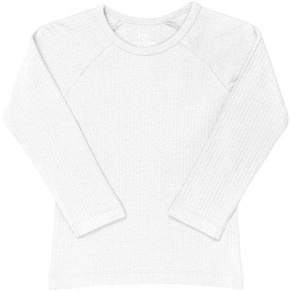 COPENHAGEN COLORS White Rib Jersey Classic Longsleeve Shirt For Sale