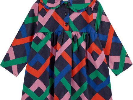 Bobo Choses Midnight Blue Multicolor Garland Woven Dress Sale