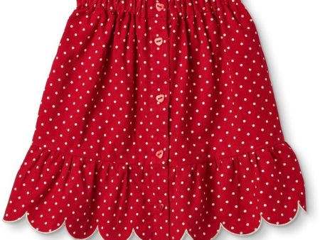 Fliink Pompeian Red Dolly Dot Skirt Hot on Sale