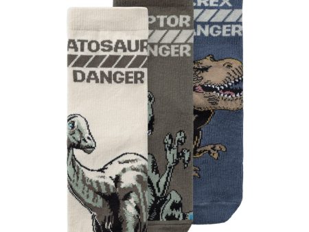 Name It Bering Sea Sofus Jurassic 3-pack Socks For Sale