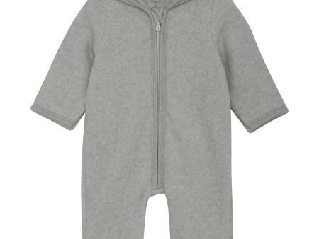 Huttelihut Light Grey Melange Pram Suit Ears Cot. Fleece For Sale