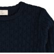 COPENHAGEN COLORS Navy Merino Classic Pointelle Blouse Sale