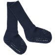 Gobabygo Midnight Blue Non-Slip Socks In Merino Wool Online Hot Sale