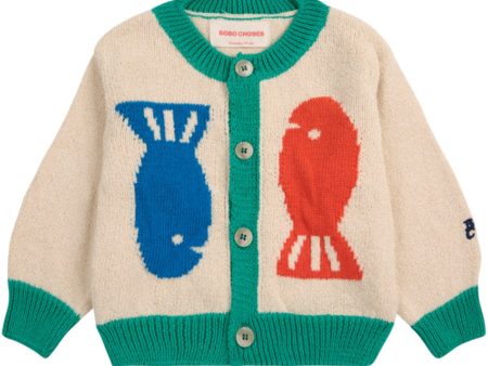 Bobo Choses Offwhite Lucky Fish Cardigan Online now