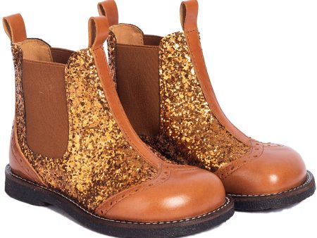 Angulus Bronze Glitter CAndnac CAndnac Chelsea Boot Med Funklende Bronze Glitter. For Sale