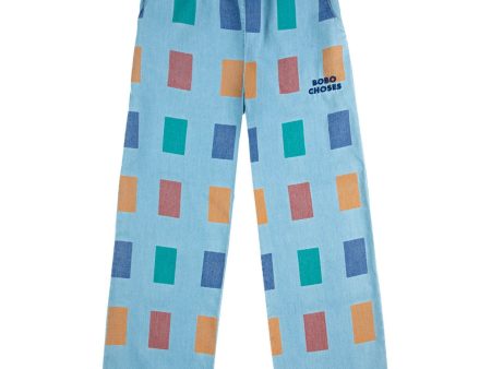 Bobo Choses Light Blue Color Game All Over Baggy Pants on Sale