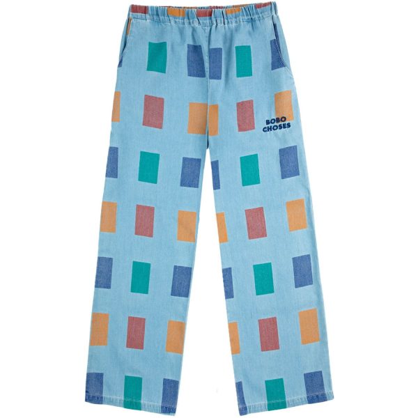 Bobo Choses Light Blue Color Game All Over Baggy Pants on Sale