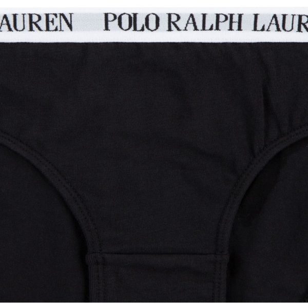 Polo Ralph Lauren White Polo Black Solid 3 Pack Bikini For Sale