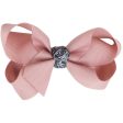 Bow s by Stær Classic Bow - Antique Rose Grey Glitter - 8 cm Online now