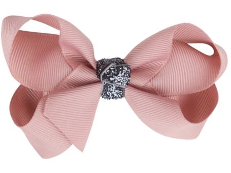 Bow s by Stær Classic Bow - Antique Rose Grey Glitter - 8 cm Online now