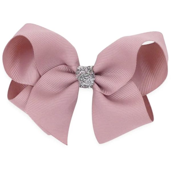 Bow s by Stær Classic Bow - Antique Rose Silver Glitter - 10 cm Online Sale