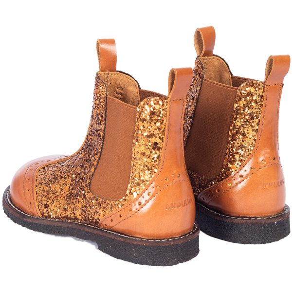 Angulus Bronze Glitter CAndnac CAndnac Chelsea Boot Med Funklende Bronze Glitter. For Sale