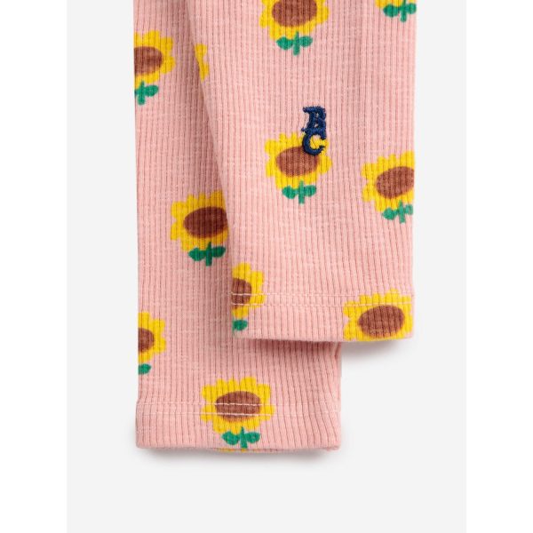 Bobo Choses Light Pink Sunflower All Over Leggings Online Sale