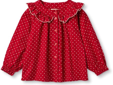 Fliink Pompeian Red Dolly Dot Blouse Sale