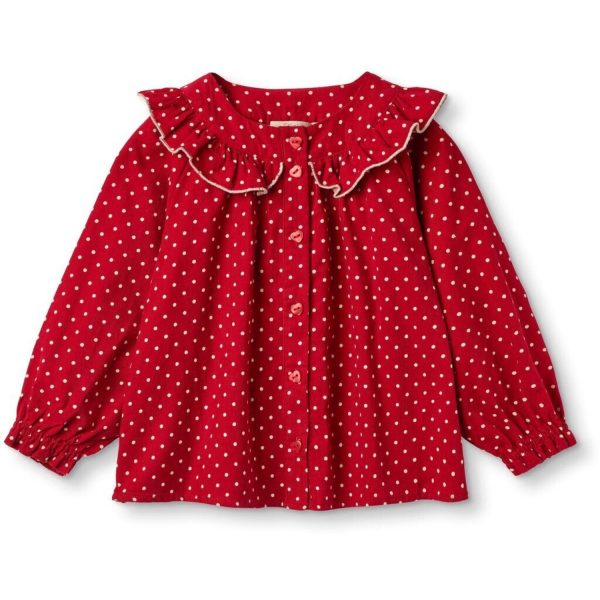 Fliink Pompeian Red Dolly Dot Blouse Sale