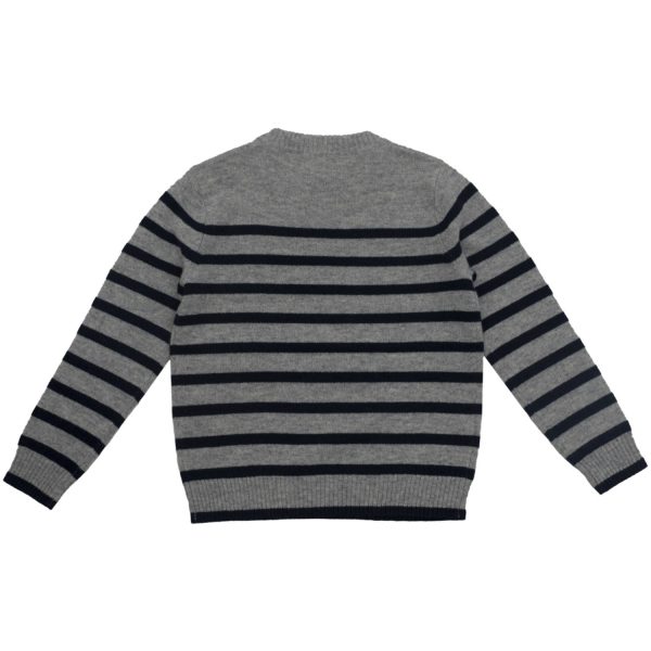 HOLMM Oxford Stripe Obay Cashmere Knit Sweater Online now