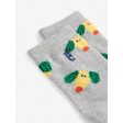 Bobo Choses Heather Grey Happy Dog All Over Short Socks Online Hot Sale