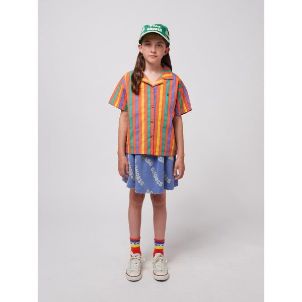 Bobo Choses Blue Wavy Bobo Choses All Over Waffle Skirt For Sale