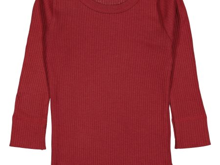 MarMar Modal Hibiscus Red Plain Tee LS on Sale