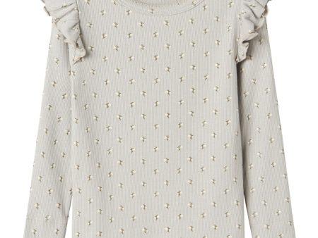 Lil Atelier Mirage Gray Snow Drop Gago Kuo Slim Blouse Sale