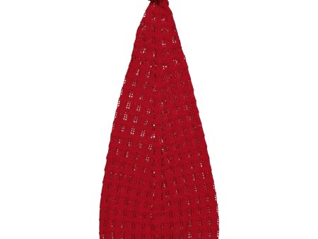 MarMar Cotton Rayon Knit Lace Hibiscus Red Alfen Christmas Hat Hot on Sale