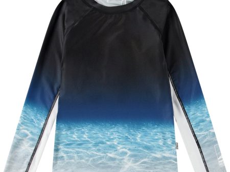 Molo Faded Ocean Neptune LS Swim Top Fashion