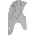 Huttelihut Light Grey Melange Balaclava Ears Cotton Rib Fashion