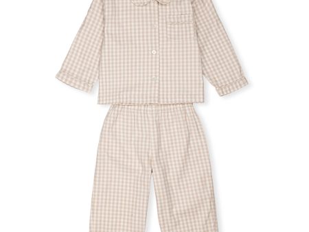 Lalaby Beige Gingham Classic Pyjamas Online Sale