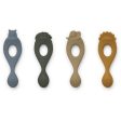 LIEWOOD Safari Blue Multi Mix Liva Silicone Spoon 4-Pack Supply