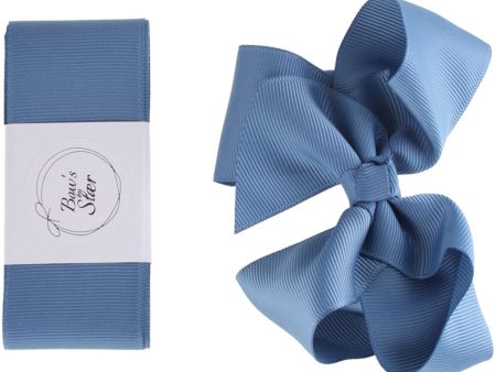 Bow s by Stær Christening Band w. Bow - Dusty Blue Sale