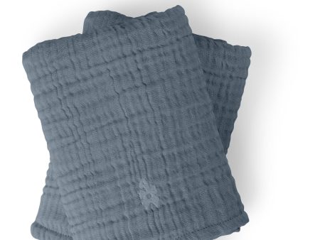 Sebra Blue Nursing Towel 6-layer 2-Pack Muslin Hot on Sale