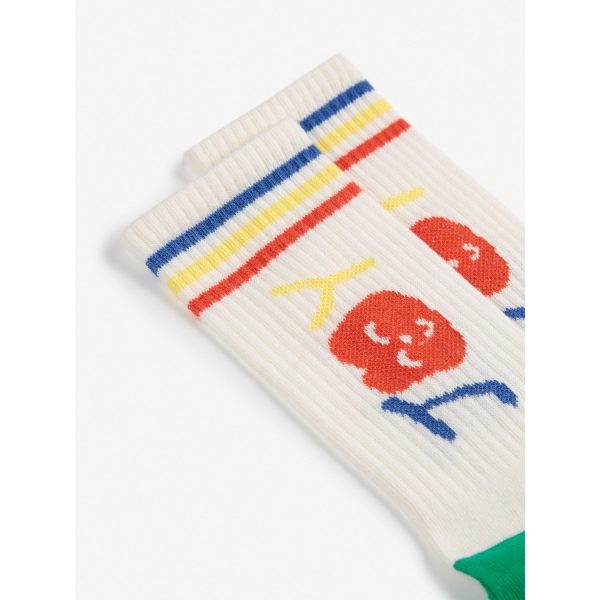 Bobo Choses Offwhite Smiling Long Socks Online Hot Sale