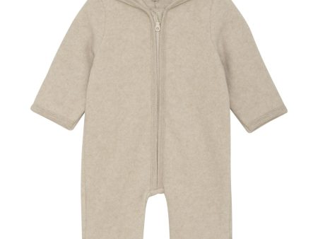 Huttelihut Camel Melange Pram Suit Ears Cot. Fleece Online now