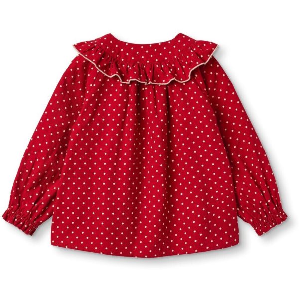 Fliink Pompeian Red Dolly Dot Blouse Sale