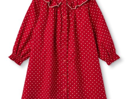 Fliink Pompeian Red Dolly Dot Collar Dress Supply