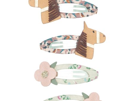 Mimi & Lula 4 Hair Clips - Horse & Flower Homestead Sale