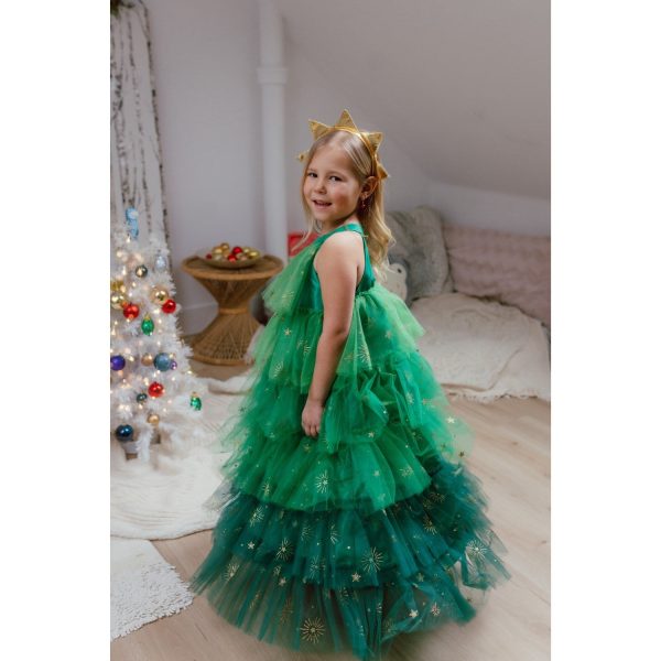 Great Pretenders Christmas Tree Dress with Headpiece, SIZE US 3-4 Fashion