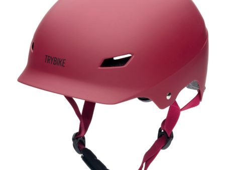 Trybike Vintage Red Bike Helmet With retrolook For Cheap