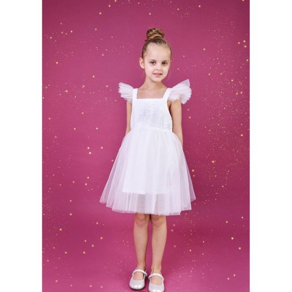 Dolly by Le Petit Tom White Dolly Universe Sequin Glitter Galaxy Tutu Dress Sale