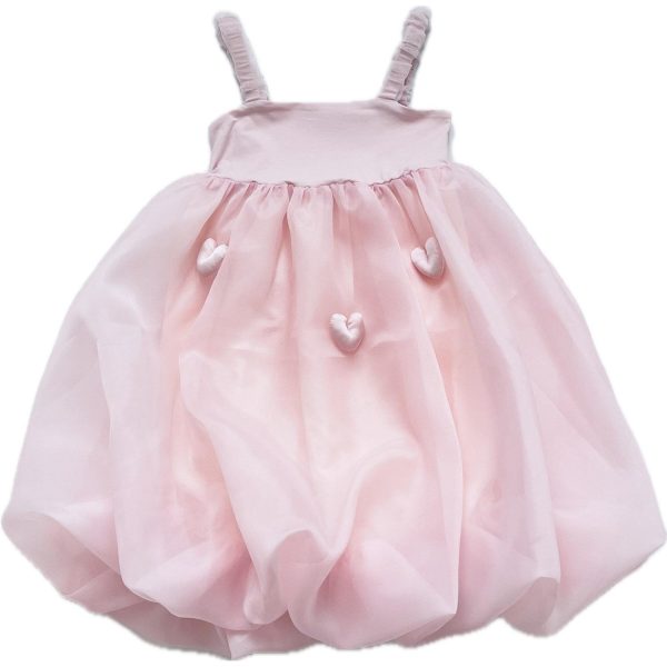 Dolly by Le Petit Tom DollyPink Dolly World Heart Balloon Organza Dress With Cotton Body Supply