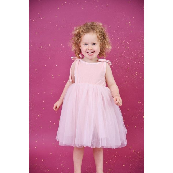 Dolly by Le Petit Tom Pink Dolly Universe Velvet Cosmic Strings Tutu Dress on Sale