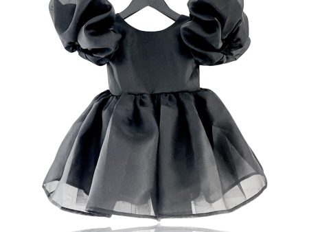 Dolly by Le Petit Tom Black Dolly World V-Back Puff Sleeve Organza Tutu Dress Fashion