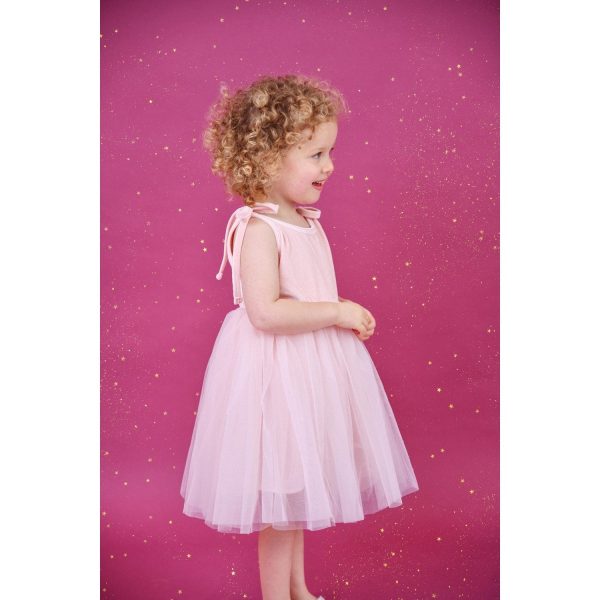 Dolly by Le Petit Tom Pink Dolly Universe Velvet Cosmic Strings Tutu Dress on Sale